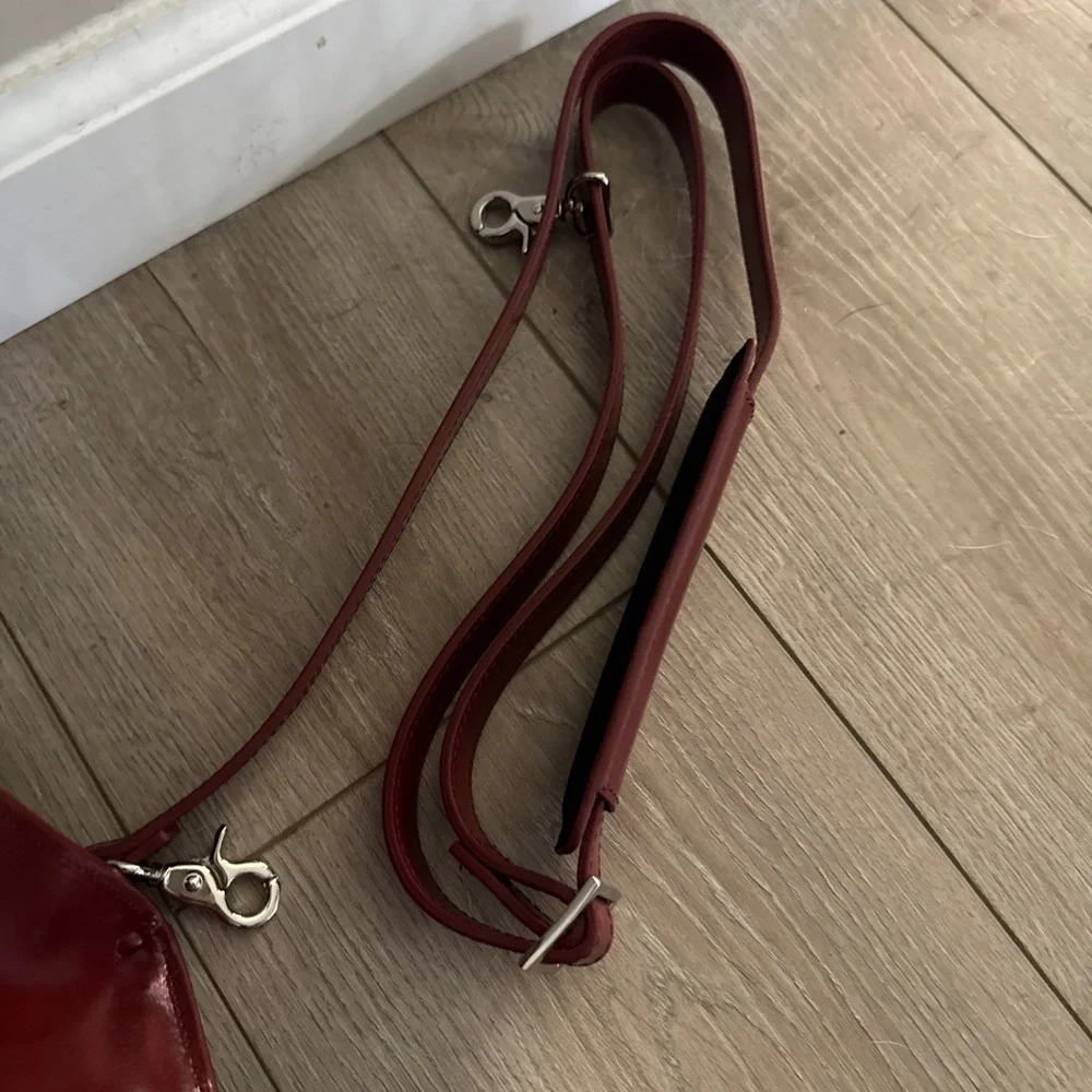 NWOT Franklin Covey  Burgundy Leather Laptop Briefcase Tote Organizer Bag